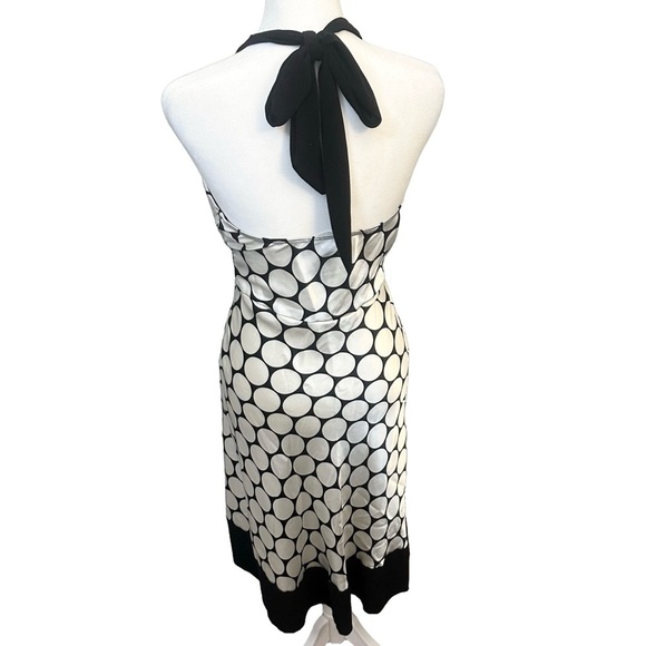 VTG Y2K 90s Black/White Babydoll Halter Dress Small Silky Flowy Rockabilly USA - Picture 3 of 6